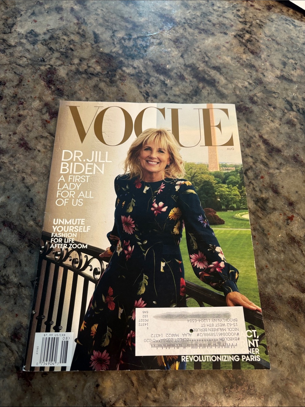 Vogue Floral Navy Cover with Pink & Yellow Blooms